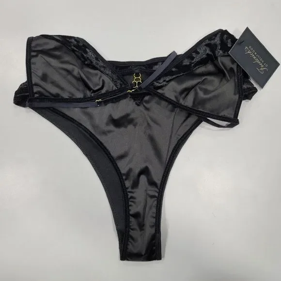 Fredericks of Hollywood Asha Velvet And Lace Lingerie Bra Set  Black - Picture 11 of 15